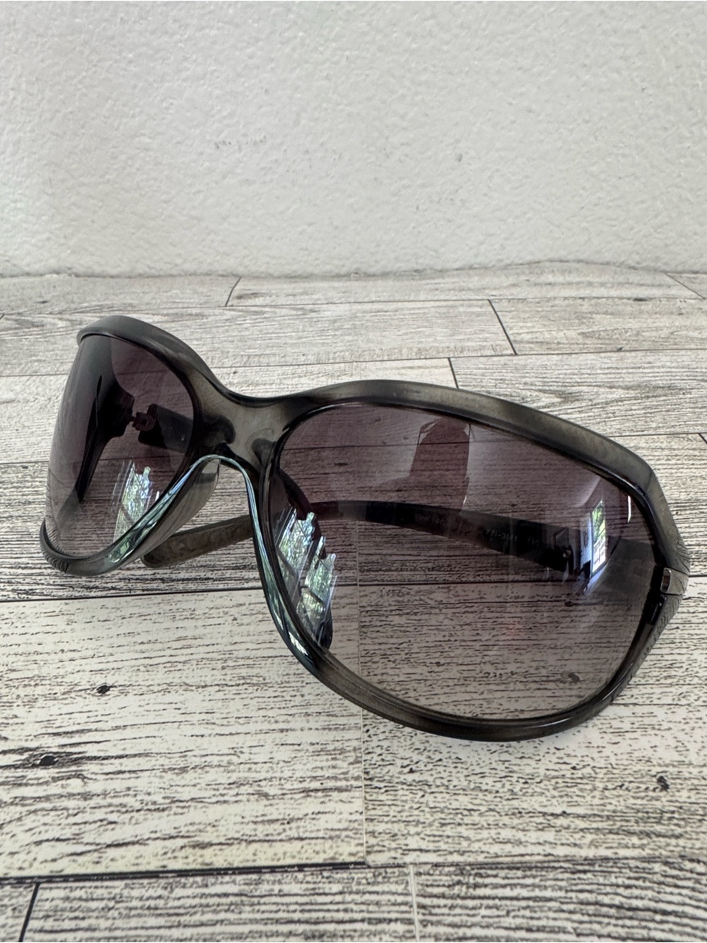 Prada Oversized Gray/Black Black Sunglasses SPR 14G